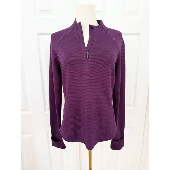 lululemon athletica Tops - Lululemon Ventscape Long-Sleeve Shirt Dramatic Magenta Half Zip Pullover 8